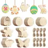 8 Tipos de Adornos de Madera para Helado Estilo Verano Manualidades Decorativas Colgantes de Madera en Blanco Sin Terminar