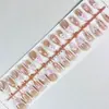 Uña Postiza Blanca Almendra Ojo de Gato Lunar Color Sólido Destello Gota Uña Postiza Prefabricada 30 Piezas Tamaño Completo Tira Desnuda