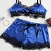 Lencería Sexy Popular Europea y Americana Liguero de Encaje Sexy Pantalones Cortos de Encaje Ropa de Casa para Mujer Conjunto de Dos Piezas Venta al por Mayor desde la Fuente