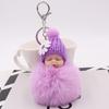 Lindo Llavero de Peluche de Muñeca Durmiente Flor de Margarita Sombrero de Lana Muñeca Bolso Colgante para Coche para Mujeres