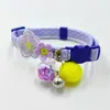 Collar para mascotas con lentejuelas de flores coloridas, bola de cristal hecha a mano, collar de flores multicolor macarrón, suministro mayorista transfronterizo