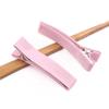 3.5/5cm pinza para el cabello todo incluido DIY hecho a mano color horquilla doble pinza de pico de pato tocado para niños accesorios para el cabello de cinta de color caramelo