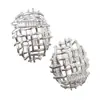 Novos Brincos de Grade Estilo Chinês para Mulheres, Design de Nicho de Luxo Leve, Temperamento Artístico Retrô de Alta Qualidade, Brincos de Tarraxa Elegantes