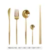 Estilo Portugués 304 Oro Espejo Cubiertos para Comida Occidental Cuchillo y Tenedor para Bistec Tenedor y Cuchara de Postre Cuchara de Café Palillos