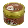 Venta al por mayor de fábrica Caja de regalo de Navidad transfronteriza, Lata de atmósfera festiva Vela de cera de soja perfumada Decoración