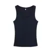 Regata Estampada de Gola U sem Mangas Doce e Picante, Nova Peça Versátil de Verão Slim-Fit Casual Esportiva Base para Mulheres