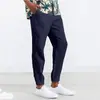 Pantalones Casuales Sueltos para Hombre de Otoño, Pantalones Transpirables de Verano con Puño, Pantalones Rectos para Playa, Color Sólido al por Mayor