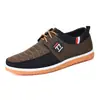 2025 Nuevos Zapatos para Hombre Transpirables de Lona con Cordones Zapatos para Hombre Zapatos de Tela de Trabajo para Hombres de Mediana Edad y Mayores Zapatos Casuales de Tela para Hombre Hombres