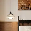Lámpara colgante de mesita de noche, 60% nueva, lámpara de dormitorio de lujo moderno de mediados de siglo, luz colgante artística vintage acogedora para barra de bar, estructura de hierro