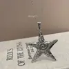 Collar de Doble Capa con Cruz y Estrella para Mujer, Accesorio Estilo Vacaciones en la Playa Y2K, Cadena Larga para Suéter de Chica Popular del Milenio