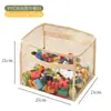 Bolsa de armazenamento de brinquedos de grande capacidade para sala de estar infantil, boneca de pelúcia e blocos de construção, cesta de armazenamento transparente à prova d'água, portátil