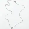 Collar Colgante de Amor Más Vendido Transfronterizo para Mujer, Lujo Ligero, Versátil Cadena para Clavícula de Circonita de Cristal Corazón de Melocotón, Joyería al por Mayor