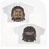 Camiseta de calle de hip-hop con estampado de dibujos animados, holgada, estilo gótico Harajuku, de algodón, de manga corta, para hombre y mujer.