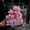 Flor Eterna Rosa de Gelo Caixa de Flores de Acrílico 214 Tanabata Dia dos Namorados Natal Presente de Aniversário para Namorada