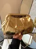 Yuezi 2026 Verano Nuevo Diseño Bolso Nube Dorada para Mujer Bolso Cruzado de Cadena Plisada Bolso de Mano de Moda Tendencia