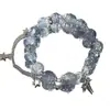 Pulsera de Mariposa Super Hada ins Nicho Pulsera de Mariposa Plateada para Mejores Amigos Regalos de Alto Valor con Flores y Cuentas de Esmalte de Colores