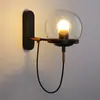 Luminária de parede bola de vidro moderna minimalista corredor escadas hotel abajur de cabeceira estilo industrial antigo círculo ferro luminária de parede