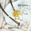 Collar de Moda Bañado en Oro Antiguo con Diseño Minimalista de Bambú Hueco con Goteo de Aceite, Carácter de Fortuna, Candado de Paz, Cascabel, Colgante de Borla Joyería