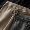 Pantalones de Cachemira 100% Pura para Mujer para Usar como Ropa Exterior para Ropa de Trabajo, Pantalones Gruesos de Pierna Ancha, Nuevos Pantalones Casuales Rectos de Cintura Alta con Cordones