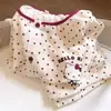 Pijama Cardigan de Estampado Completo Hello Kitty con Lunares para Niñas Conjunto de Ropa de Casa de Verano para Niñas Ropa para Aire Acondicionado para Bebé