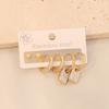[Ice Meng] 3 pares de aretes de acero inoxidable con diamantes de amor, aretes de mariposa, joyería europea y americana para E546