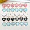 Acessórios para Joias DIY Coração Esmaltado Dupla Face Letra Inglesa 26 Pingentes de Liga para Colar Brincos Pulseira Charms