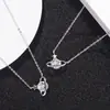 Imperatriz do Oeste Personalidade Super Fada Temperamento Céu Estrelado Planeta Pingente Colar Estilo Simples Minimalista Estrela de Cinco Pontas Colar Clavícula