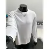 Camiseta para Hombre Otoño e Invierno Nueva Amazon Talla Grande Holgada Cuello Redondo Color Sólido Camiseta Interior Camiseta de Manga Larga Tops para Hombre Tendencia