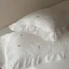 Colcha Acolchada de Algodón Lavado con Arena Estilo Coreano Juego de Tres Piezas Sábana de Cama Engrosada Antideslizante de Algodón Puro Colchoneta de Cama Tatami Almohadilla Delgada Pieza Única