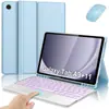 Adequado para Tablet Samsung A9Plus 11 polegadas Capa Protetora com Touchpad Retroiluminado de Sete Cores, Teclado Bluetooth, Suporte para Caneta e Capa de Couro