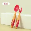 Talheres infantis para comer e treinar garfo colher garfo torcido colher talheres para comida complementar bebê colher curva atacado