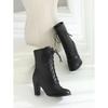 19 Botas Nuevas de Primavera y Otoño Tacones Altos Gruesos Con Cordones Botas Cortas de Caballero Amazon Aliexpress Wish Talla Grande Exportación