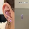 Primer Amor de Sakura Carta de Amor Mariposa de Primavera Hueso del Oído Pequeño y Fresco Aretes de Hueso del Oído Aretes de Acero de Titanio Pequeños y Exquisitos Aretes de Hueso del Oído