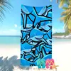 Toalla de Playa de Microfibra Estilo Simple Más Vendida Transfronteriza de Amazon para Vacaciones en la Costa, Toalla de Baño Ola del Océano Azul