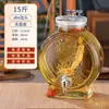 Frasco de Vino Sellado Botella Vacía Vino Medicinal de Ginseng Frasco de Vino Barril de Vino Frasco de Vino Casero Botella de Vidrio para Vino Casero Hogar