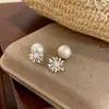 Brincos de Pérola Dupla Fogos de Artifício Levemente Luxuosos e de Alto Padrão, Brincos Únicos e Estilosos, Acessórios de Orelha Versáteis para Mulheres, Pino de Prata 925