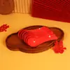 Novo Conjunto de Louça Descartável de Casca de Arroz Vermelha - Pratos, Hashis, Copos e Colheres - Banquete de Casamento, Ano Novo, Aniversário - Louça Festiva