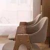 Directo de Fábrica Silla de Comedor de Lino Simple de Moda Silla de Café de Madera Maciza Roble Nórdico Silla de Ocio Silla Tailandesa Tronco