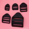 Fivela de Bolsa Pom Plástico Preto Malha Trapezoidal Fivela de Ajuste Fivela de Mochila Fita Plana Malha de Quatro Velocidades