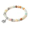 Pulsera de Abalorios de Piedra Natural Transfronteriza de Amazon 2023 para Niña Mejor Amiga Dulce Flor de Loto Colgante Hecho a Mano
