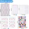 Cuaderno de hojas sueltas a6 bestseller transfronterizo, cuaderno para ahorrar dinero, planificador de presupuesto, cuaderno creativo a cuadros, cuaderno personalizable