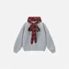 Moletom com Capuz Xadrez de Alça Estilo High Street Outono/Inverno Transfronteiriço Americano Moda Casual Unissex Atacado