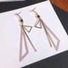 Aretes Geométricos Estilo Coreano para Mujer Elegantes Simples Atmosféricos Color Triángulo Frescos Aretes Largos