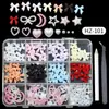 Adornos para Uñas de Lazo Caliente Transfronterizos Perla de Resina Flor de Cinco Pétalos Amor Set de 12 Cajas para Uñas DIY