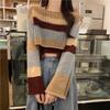 Novo Suéter de Verão Vazado de Manga Longa Estilo Coreano Regata de Gola Halter Design de Duas Peças Niche Suit Feminino