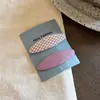 Pinza para el pelo de tela a cuadros ovalada, fresca y sencilla, para mujer, nuevo estilo 2026, pinza para flequillo, pinza lateral, accesorio para el pelo Bb Clip