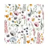 Papel de parede floral aquarelado transfronteiriço, papel de parede floral fresco e simples, adesivos de PVC autoadesivos para decoração de parede de quarto, sala de estar
