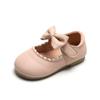 Sapatos de Couro para Meninas 2025 Primavera Sapatos de Princesa com Laço Velcro Infantil Sapatos Soltos Bico Redondo Respirável Sapatos para Meninas