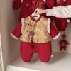 Roupas para Recém-Nascidos, Roupas de Inverno, Roupa Espessa Estilo Chinês Tradicional para o Ano Novo, Macacão Peça Única para Bebês e Crianças Pequenas, de Um Ano