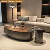 Mesa de centro de madera maciza color nogal, estilo francés minimalista moderno de lujo ligero, para uso en sala de estar, estilo wabi-sabi minimalista de alta gama color crema